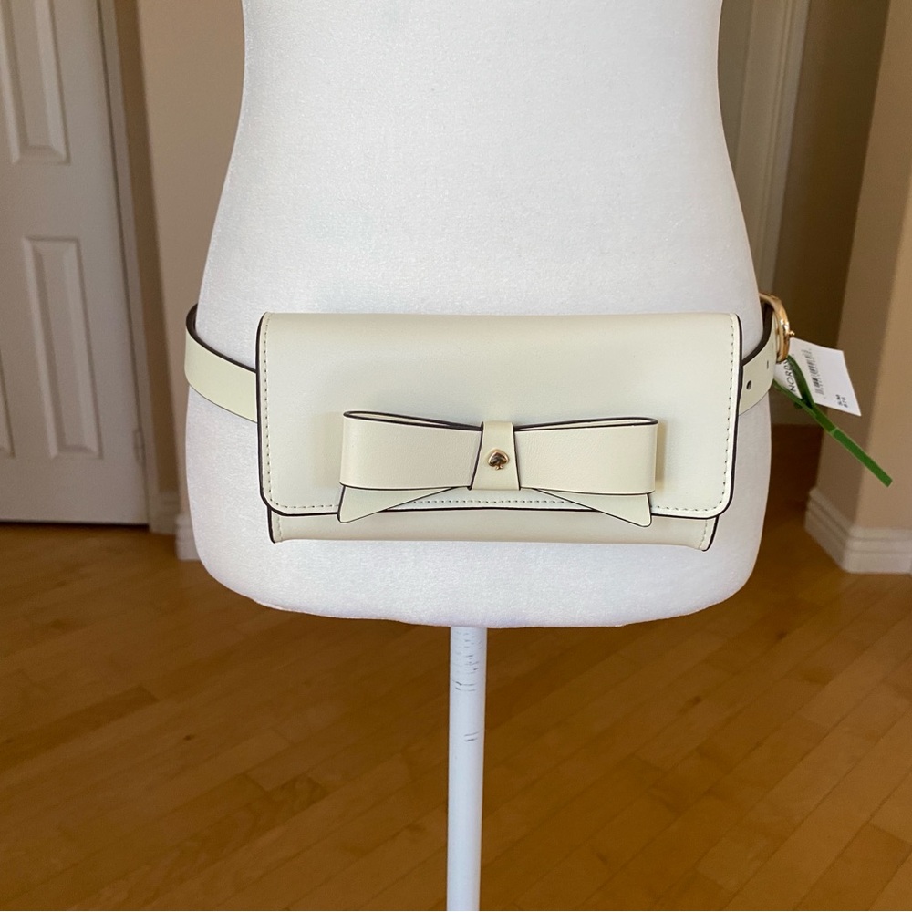 NWT Kate Spade Leather Cream Belt Bag with Bow Detail - Picture 4 of 9